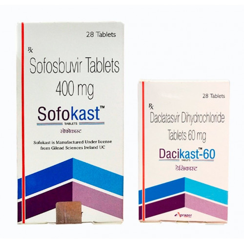 Sofokast (Aprazer/Natco) Софосбувир 3 шт. + Dacikast (Aprazer/Natco) Даклатасвир 3 шт.